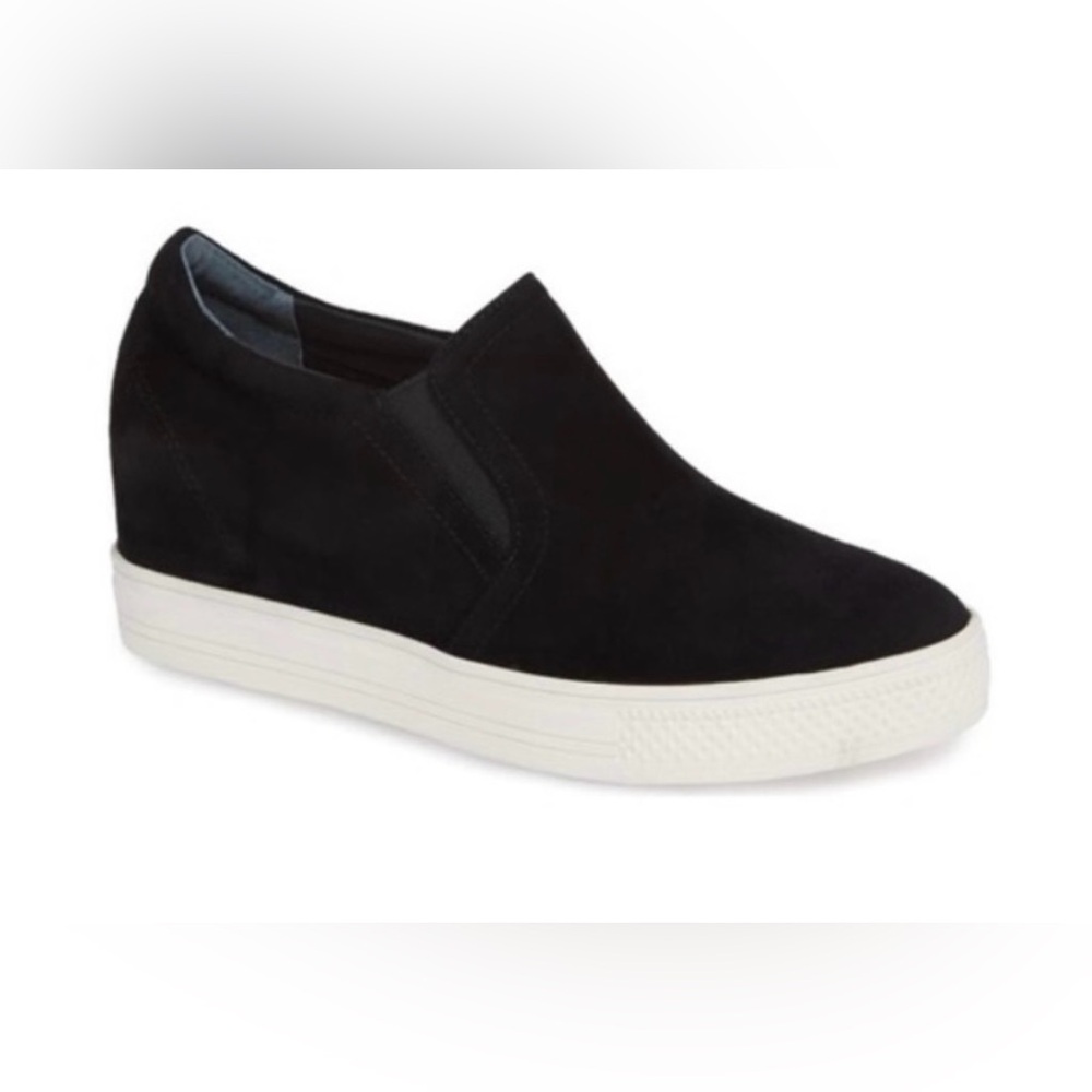 Caslon new tennis wedge shoes, black, suede, size 8.5M